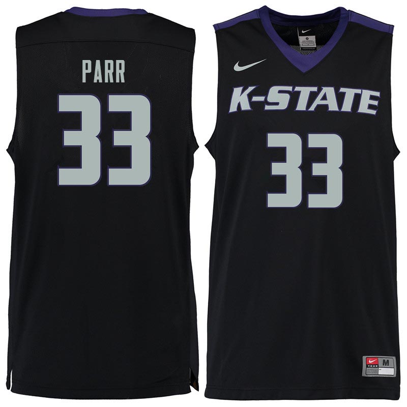 Men #33 Jack Parr Kansas State Wildcats College Basketball Jerseys Sale-Black - Click Image to Close